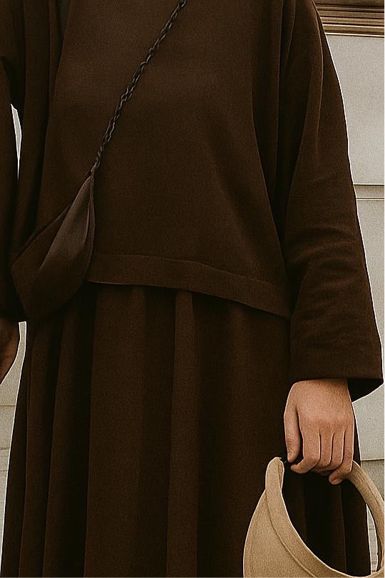 Kahve Kupra İpek Bluz