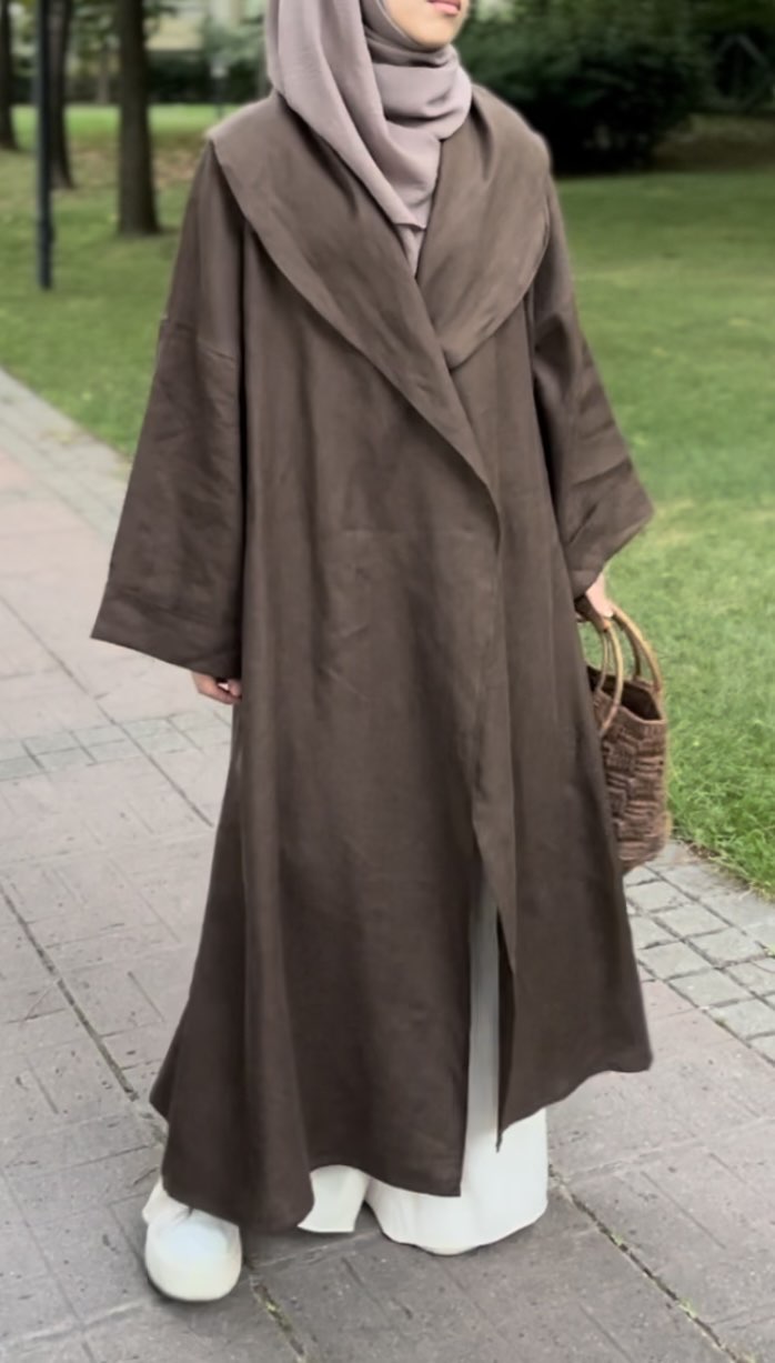 Kahverengi Keten Kaftan