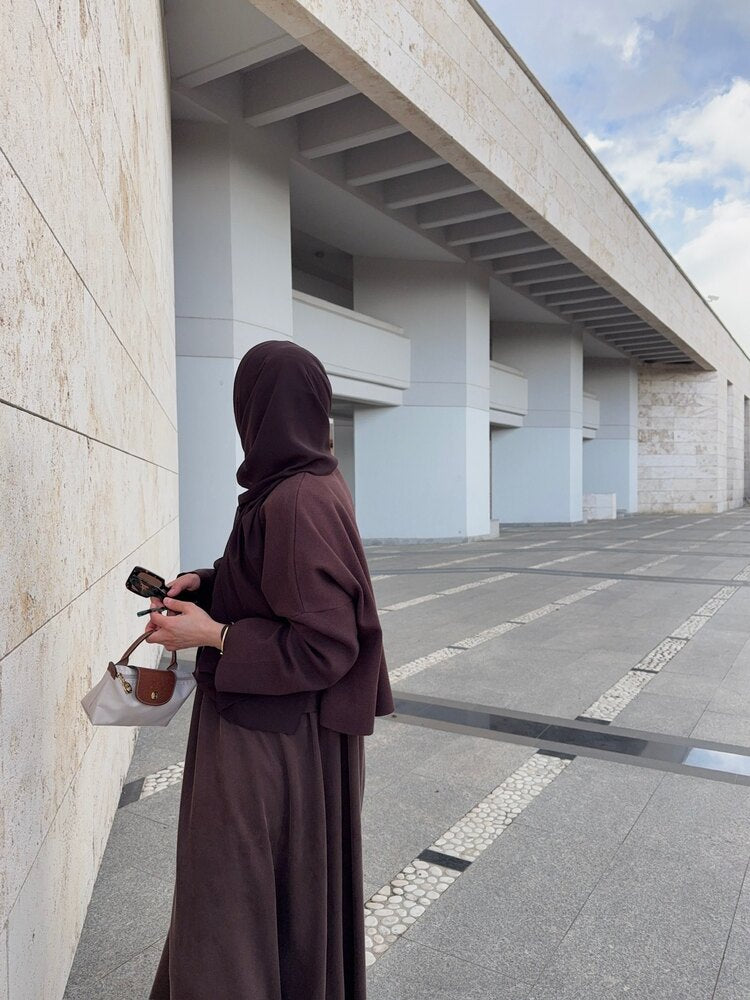 Kahve Elbise-Triko Takım