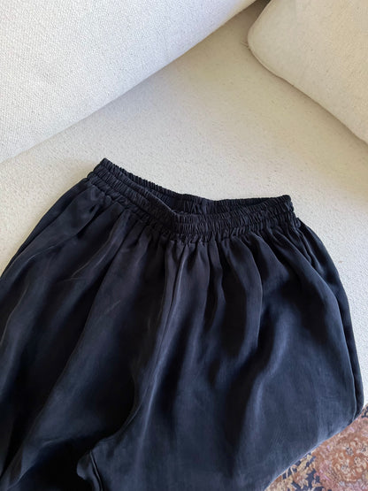 Siyah Kupra İpek Pantolon