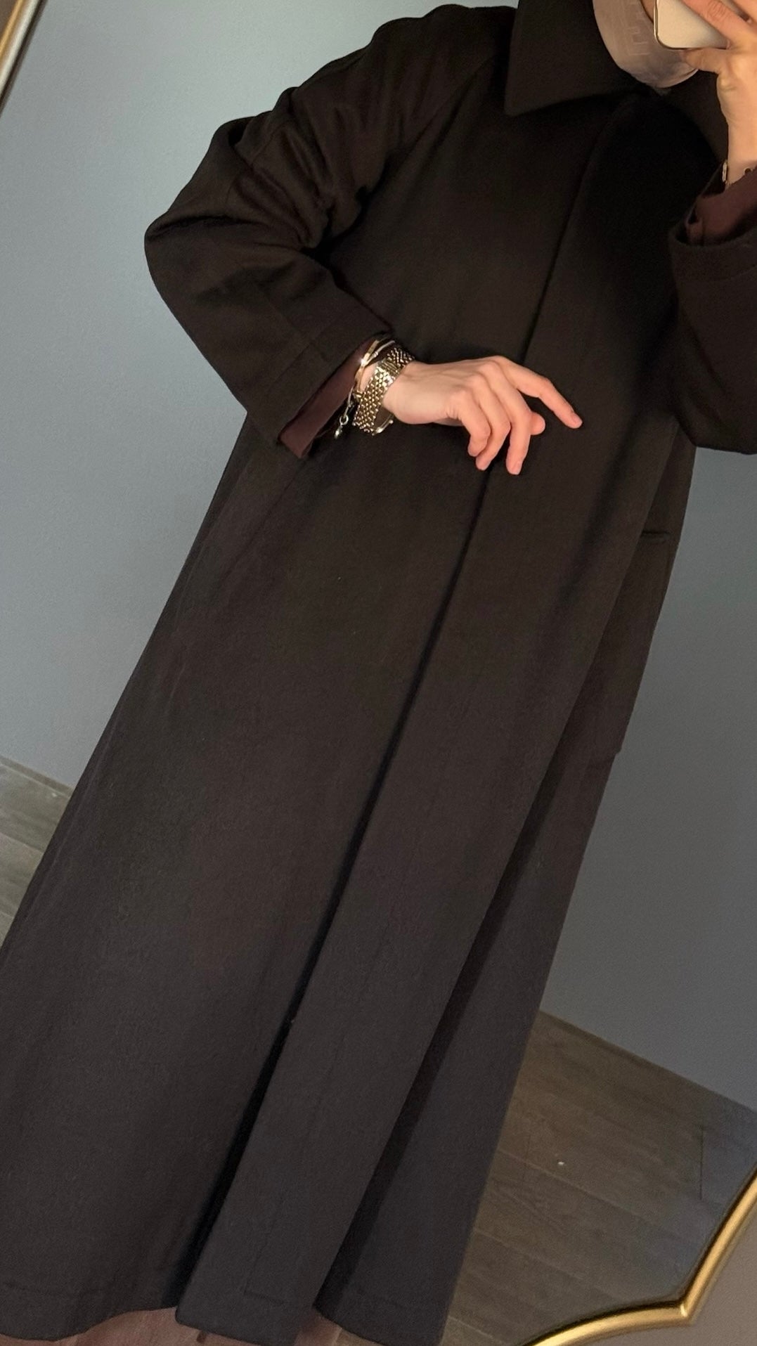 Kahve Yün Kaşe Kaban