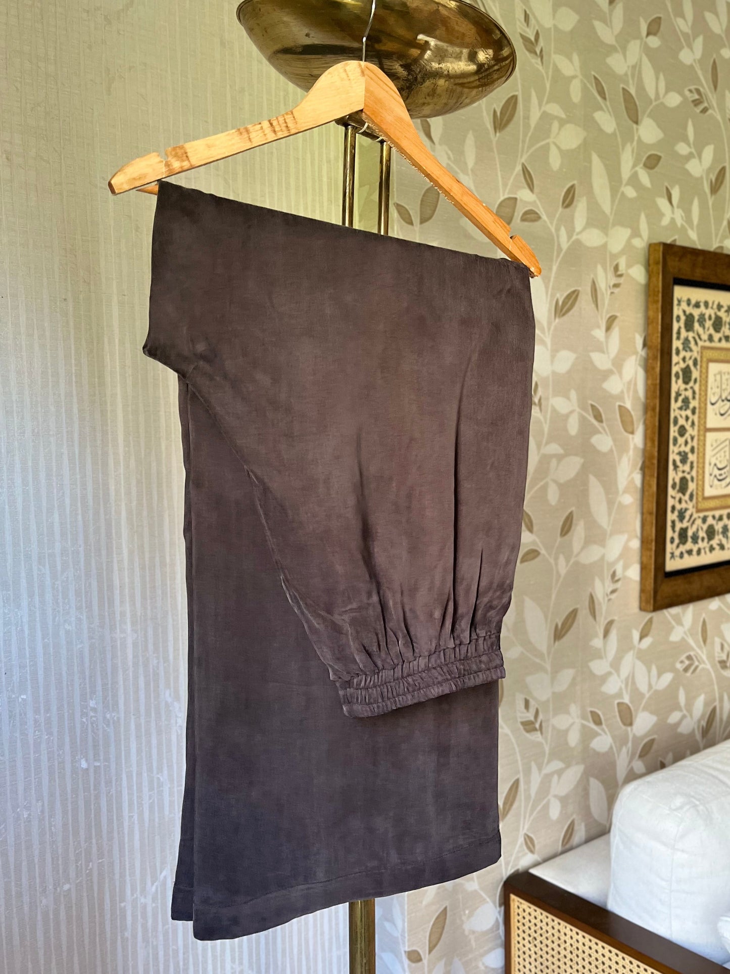 Kahve Kupra İpek Pantolon