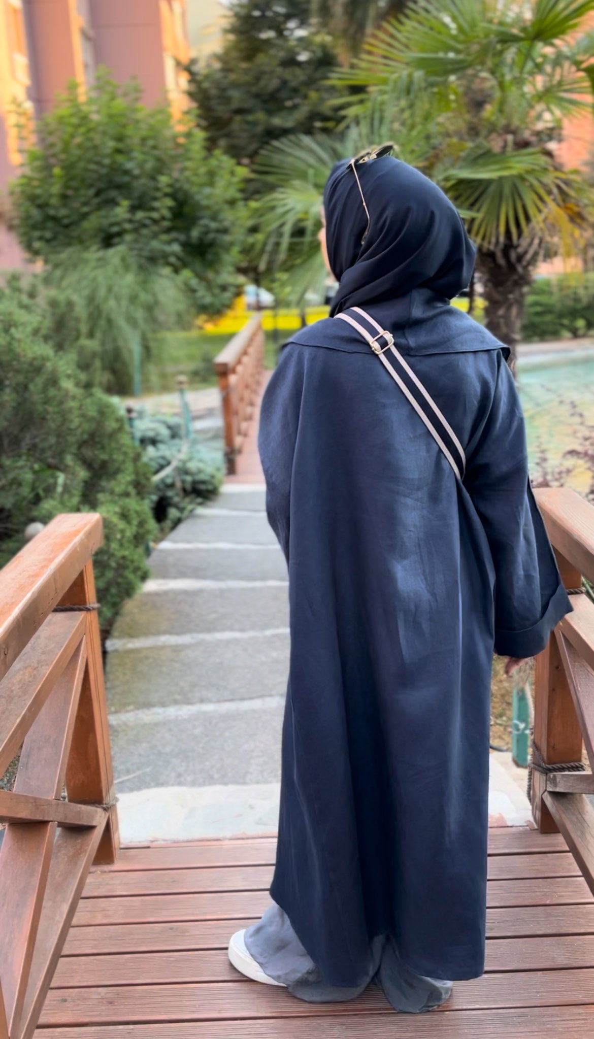 Lacivert Keten Kaftan