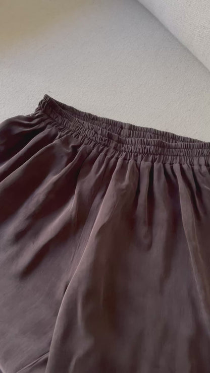 Kahve Kupra İpek Pantolon